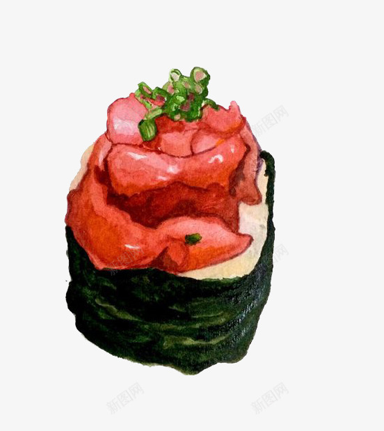 水彩寿司png免抠素材_新图网 https://ixintu.com 卡通 寿司 彩色 手绘 日式料理 水彩 装饰 食物