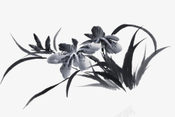 黑色花水墨花朵高清图片