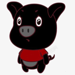 红衣服的猪传红衣服的小黑猪高清图片