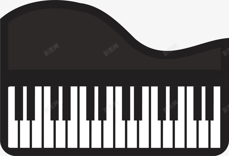 音乐器材钢琴矢量图ai免抠素材_新图网 https://ixintu.com 乐器 白色 钢琴 音乐 音乐器材 黑色 矢量图