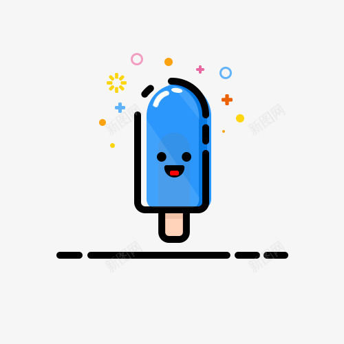 蓝色的冰棍png免抠素材_新图网 https://ixintu.com png图形 冰棍 加号 卡通 符号 蓝色 装饰