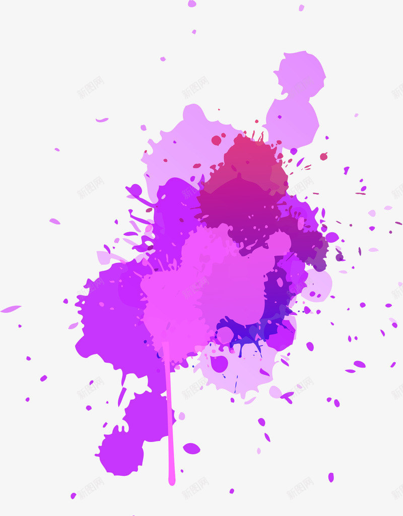 紫色喷洒墨点png免抠素材_新图网 https://ixintu.com 不规则 喷洒 墨点 紫色