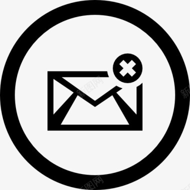 电子邮件近圆形按钮界面符号图标图标