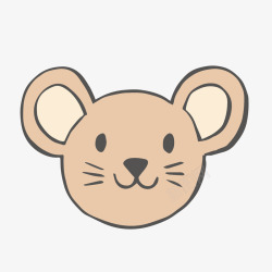 卡通可爱动物老鼠头像矢量图素材