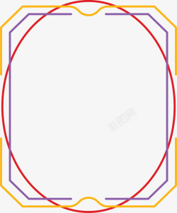 红色椭圆线条边框矢量图素材