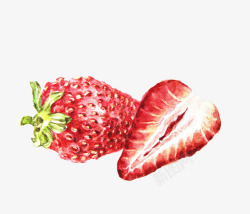 切草莓切半草莓高清图片