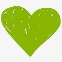 绿色的心形符号图标图标