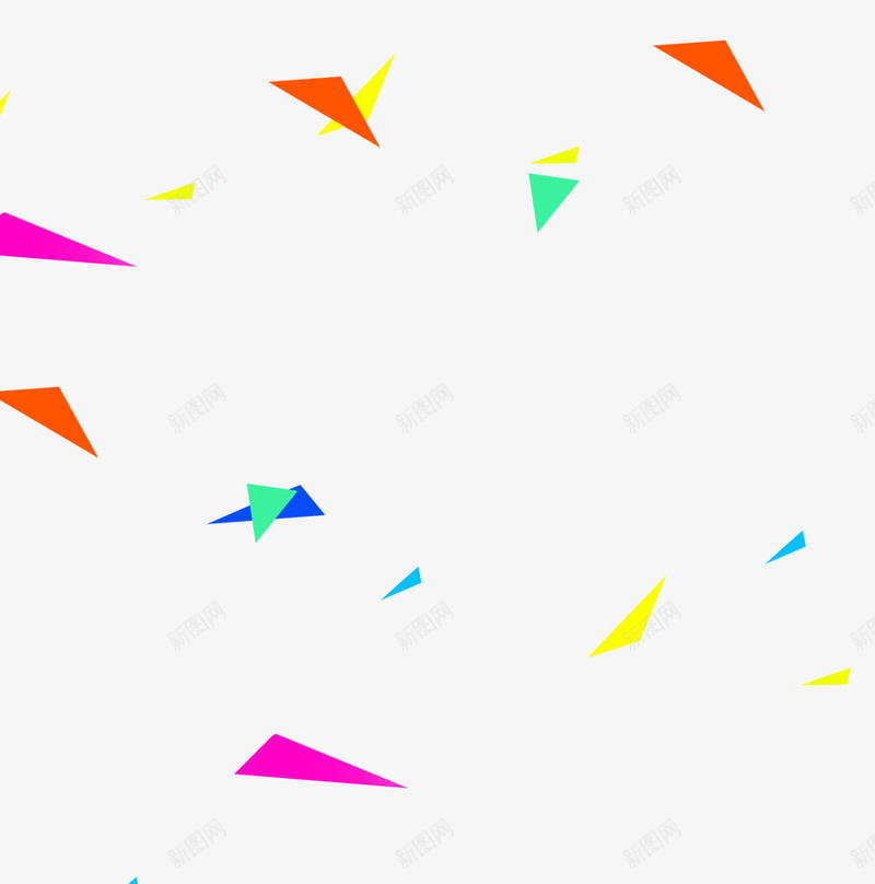 多彩不规则漂浮三角块png免抠素材_新图网 https://ixintu.com 三角标块 多色彩色 漂浮物 装饰图案