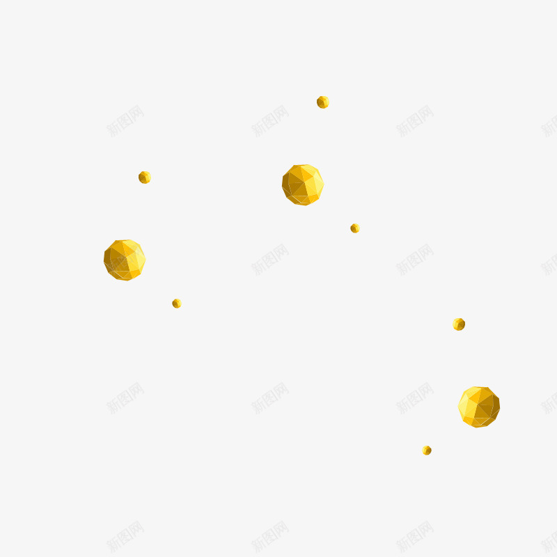 金色粒子球png免抠素材_新图网 https://ixintu.com 创意 粒子球 装饰 金色