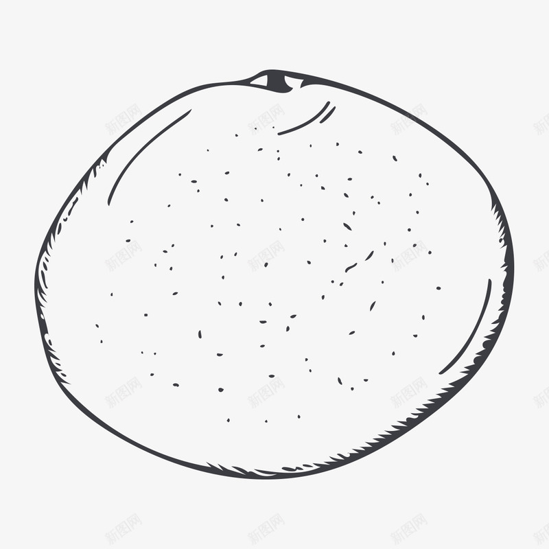 不规则圆形水果png免抠素材_新图网 https://ixintu.com 一个 不规则 卡通 手绘 水果 简笔 线条 黑色