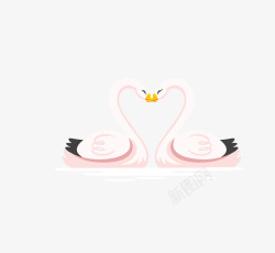 天鹅装饰爱情卡通可爱小动物装饰爱情动物高清图片