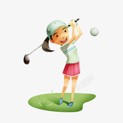 打高尔夫的女孩素材