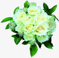 结婚礼服结婚婚礼白色玫瑰花捧花高清图片