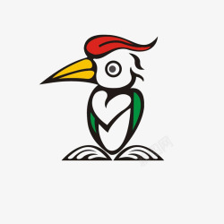 啄木鸟logo复古风啄木鸟商标图标高清图片