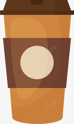 茶饮包装棕色的塑料杯矢量图高清图片