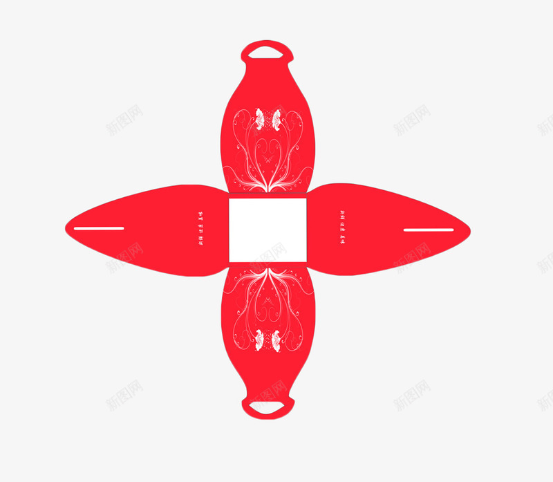 红色包装盒展开图免费png免抠素材_新图网 https://ixintu.com 包装盒 包装盒展开图 展开图 平面图 红色 花型