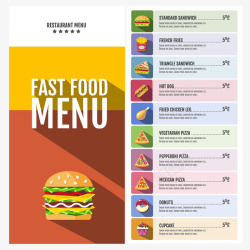 汉堡菜单矢量图海报