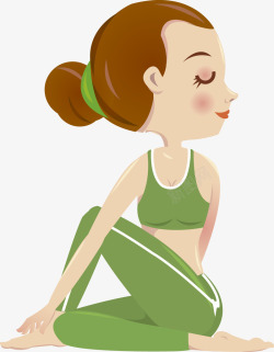 妇女健身唯美瑜伽健身插画高清图片