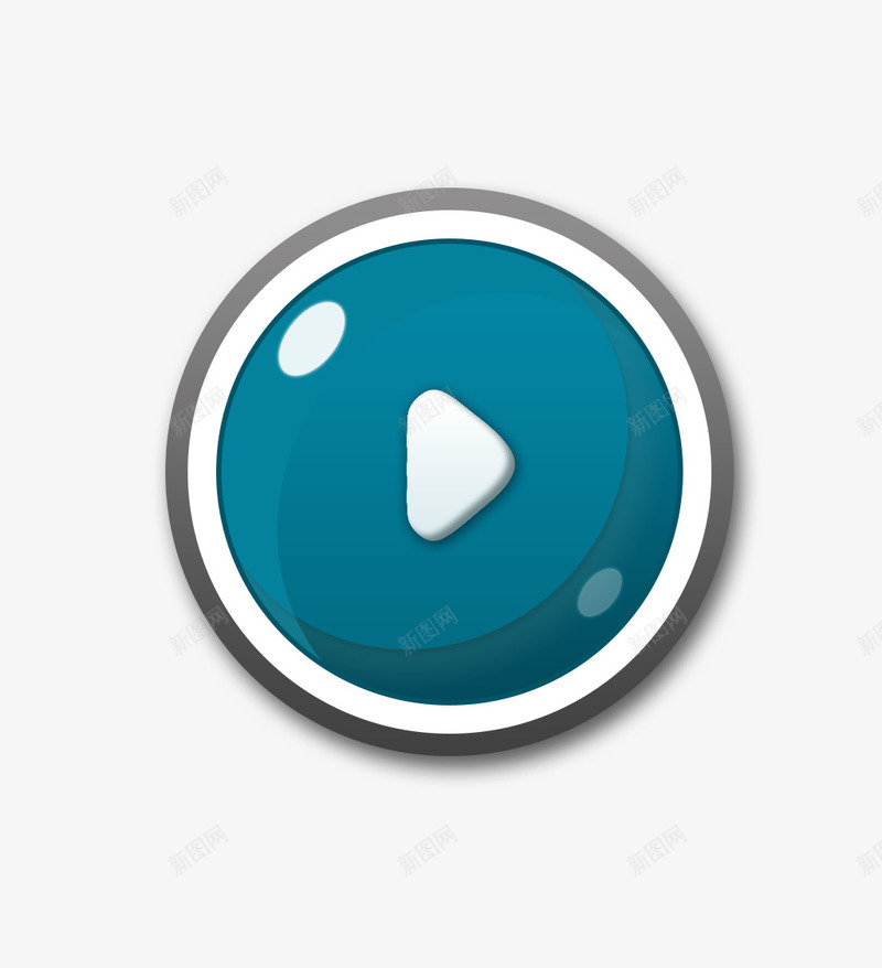 蓝色卡通音乐按钮图标png_新图网 https://ixintu.com 可爱 图标按钮设计 循环播放 手绘风格 播放器 蓝色