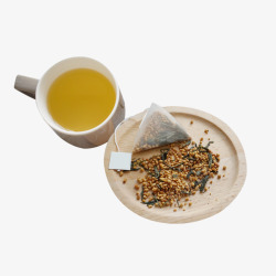 玄米玄米茶冲泡日式三角茶包高清图片