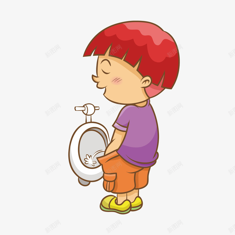 上厕所的男孩png免抠素材_新图网 https://ixintu.com PNG图形 PNG装饰 便池 卡通 厕所 男孩 装饰