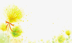 水墨丝带素材水墨丝带花朵背景图高清图片