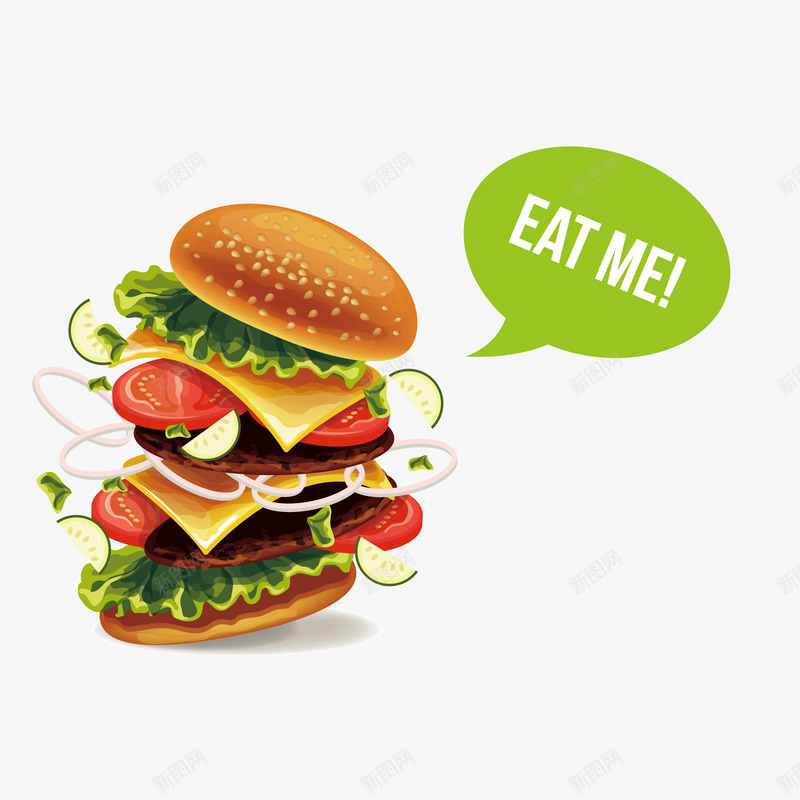 双层汉堡宣传png免抠素材_新图网 https://ixintu.com 双层汉堡 宣传 美食 菜单 西餐 鳕鱼汉堡