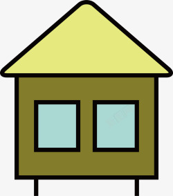 创意小木屋屋顶唯美的房子矢量图高清图片