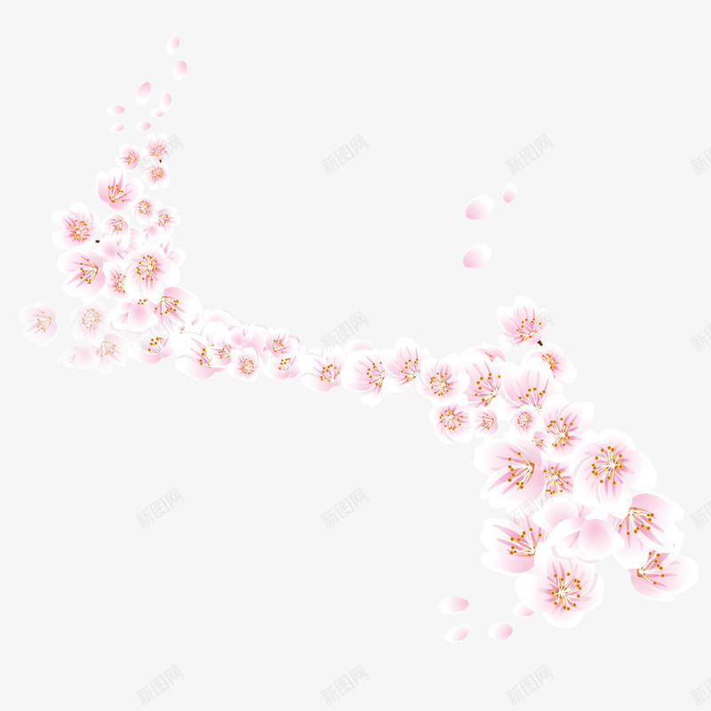 粉色日式海报png免抠素材_新图网 https://ixintu.com 海报背景 海报装饰 背景装饰 色彩 花朵 花素材 花纹