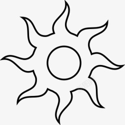 矢量黑太阳手绘的太阳图标高清图片