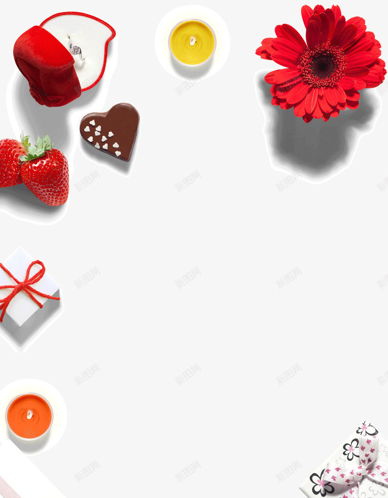 花朵和红酒psd免抠素材_新图网 https://ixintu.com 卡通 巧克力 手绘 棕色 爱心 红色 红酒 花朵 黑色