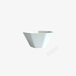 龙寅日式磨砂亚光多角陶瓷碗白色素材
