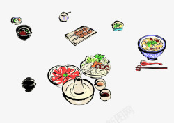 拉面丸子日式料理高清图片