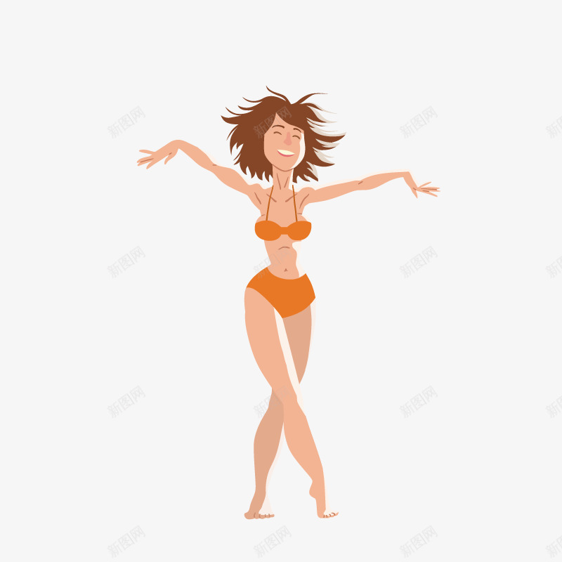 穿泳装的卡通女人png免抠素材_新图网 https://ixintu.com 人物 卡通 女人 微笑的 性感的 比基尼 泳装