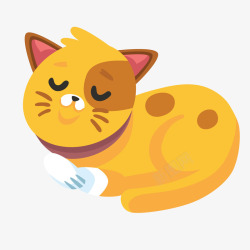 睡觉流口水的猫一只在休息的黄色小猫矢量图高清图片
