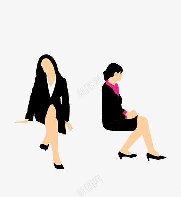 商务女性png免抠素材_新图网 https://ixintu.com 人物 卡通 商务 坐姿 女性 工作 金融