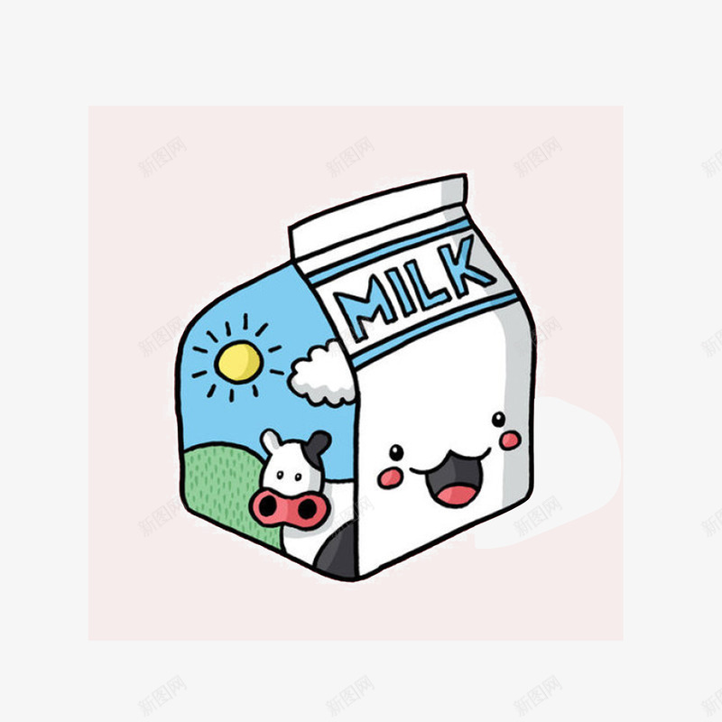 卡通可爱日系牛奶盒png免抠素材_新图网 https://ixintu.com 一盒牛奶 可爱日系风格 奶盒设计 笑脸奶盒