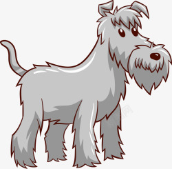 梗类犬手绘灰色卡通雪纳瑞梗类犬高清图片