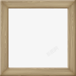 长方形简约木质相框卡通手绘木质方形边框高清图片