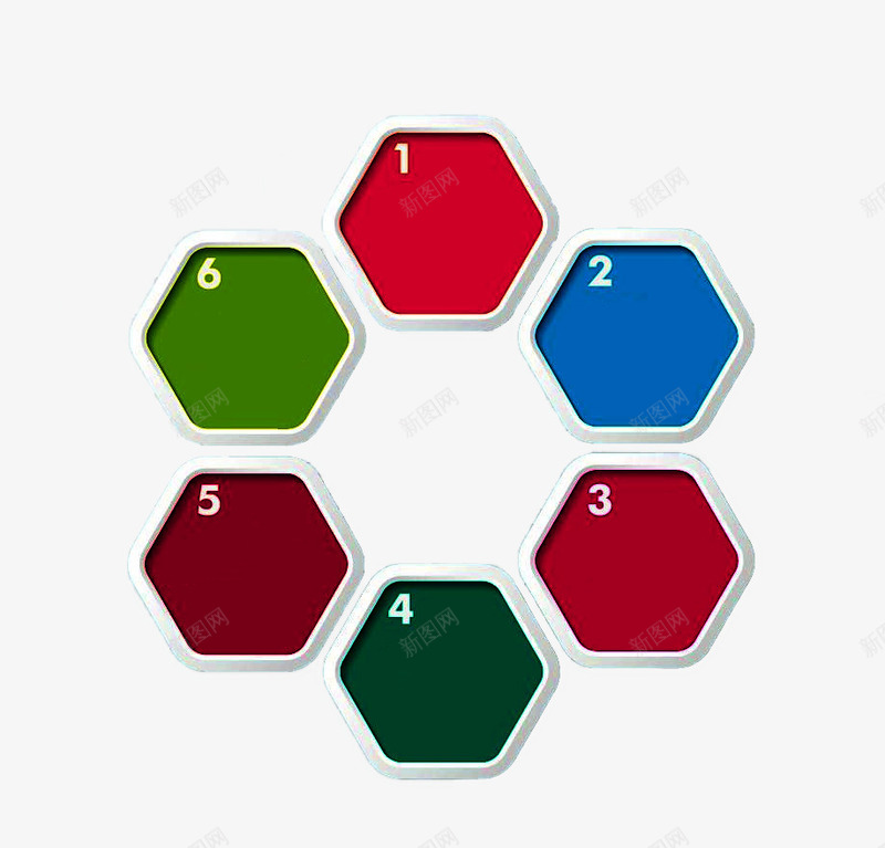 彩色六边形框架png免抠素材_新图网 https://ixintu.com ppt素材 几何元素 模板 红色蓝色 绿色