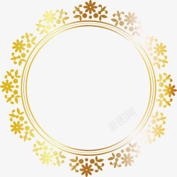 金色花纹圆圈素材