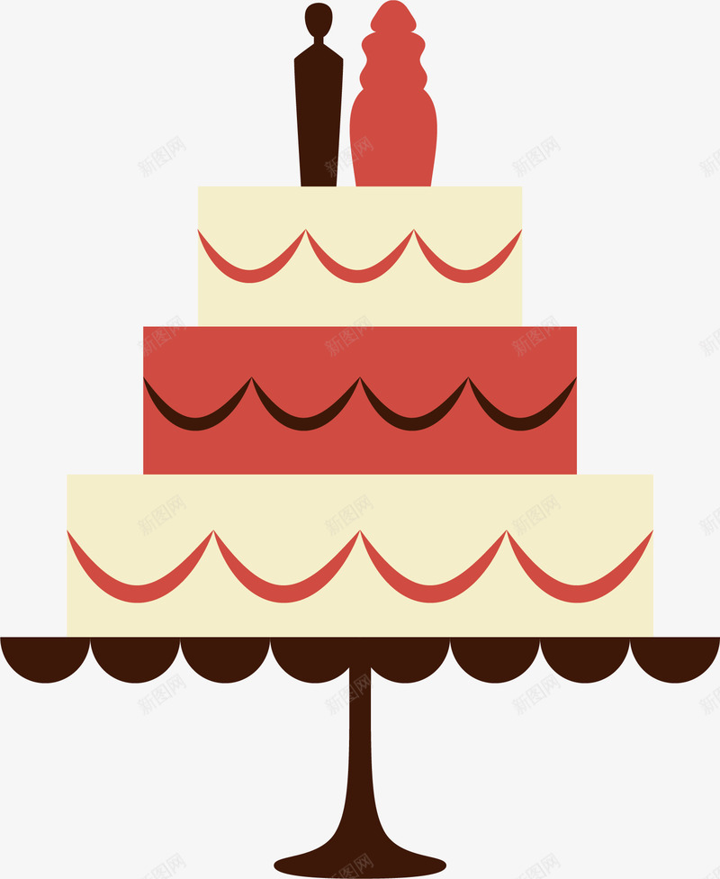 复古托盘婚礼蛋糕png免抠素材_新图网 https://ixintu.com 三层蛋糕 复古风 婚礼小人蛋糕 结婚蛋糕