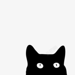 小猫剪影黑色猫咪高清图片