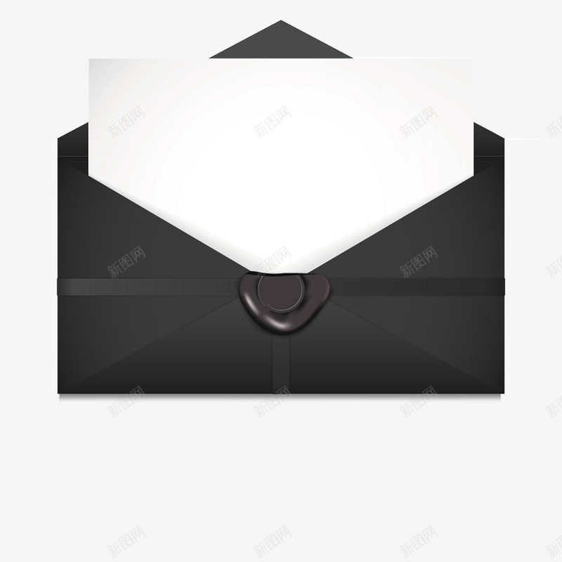 黑色打开的信封png免抠素材_新图网 https://ixintu.com 打开的信封 白纸 黑色信封