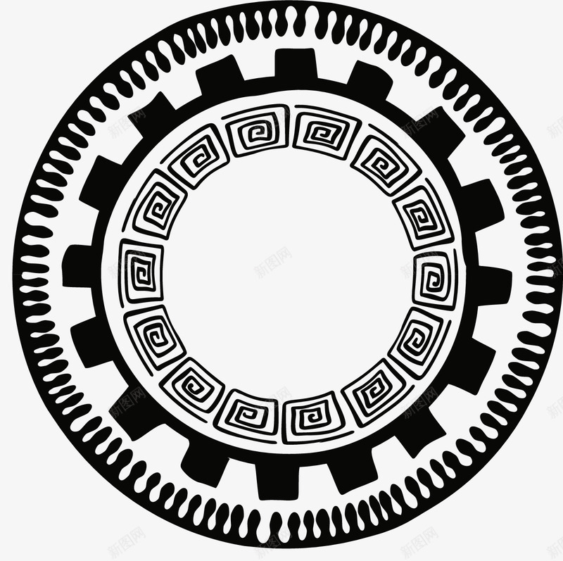 黑色对称的圆环png免抠素材_新图网 https://ixintu.com 不规则几何圆环 不规则圆环 几何形体 圆环 矢量圆环 黑色 黑色圆环