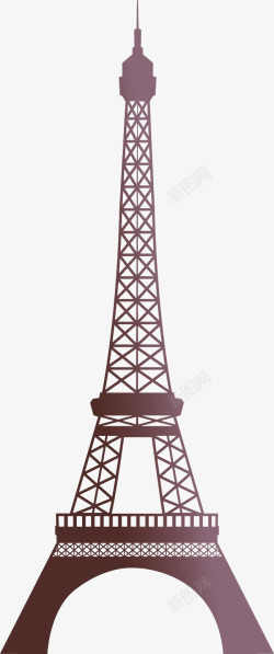 紫色巴黎铁塔建筑素材