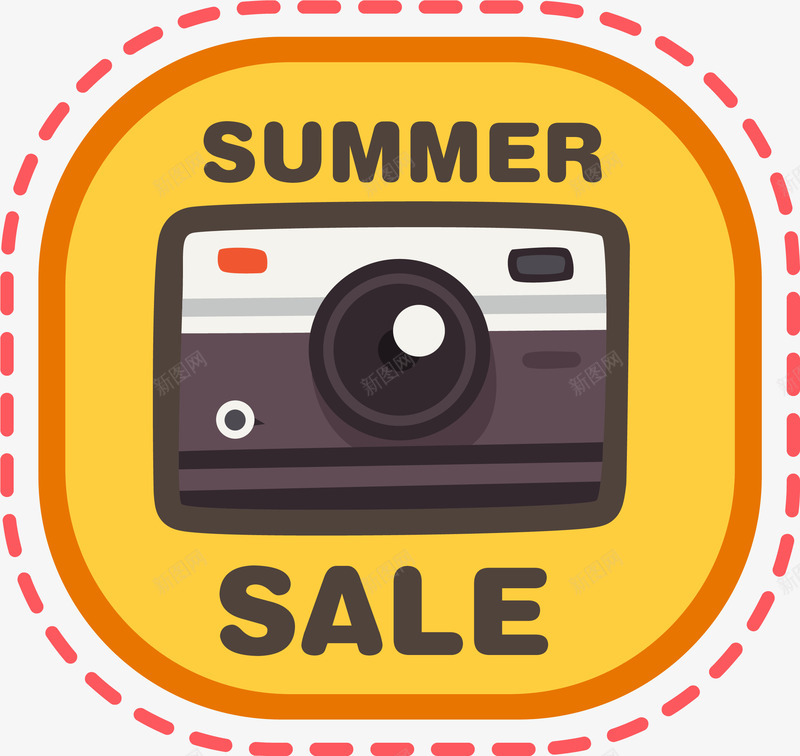 卡通相机促销标签矢量图eps免抠素材_新图网 https://ixintu.com SALE 卡通标签 夏季促销 折扣 相机 矢量图