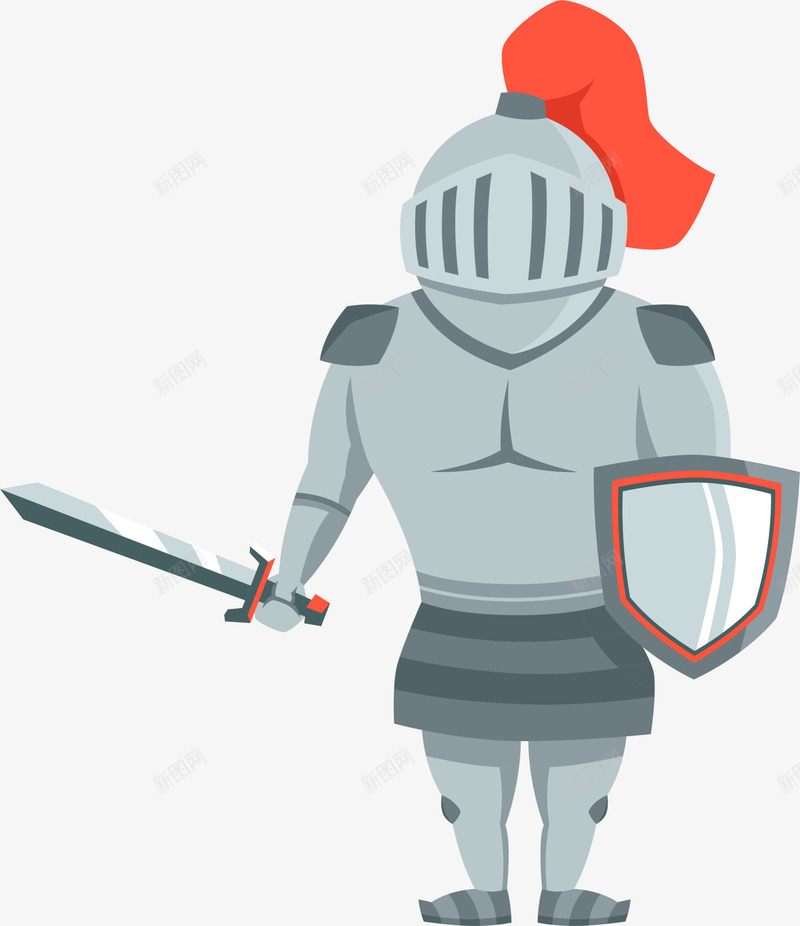 手持盾牌的古代士兵png免抠素材_新图网 https://ixintu.com 全副武装 古代士兵 战士 手持盾牌 拿着宝剑 灰色铠甲 铠甲人物