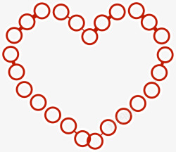 圆圈心形素材情人节红色圆圈爱心高清图片