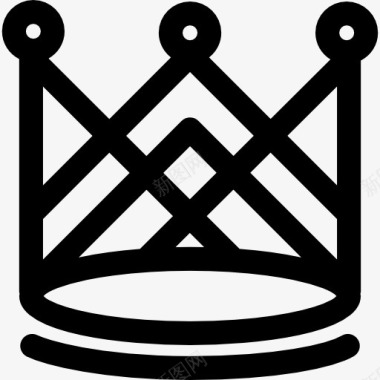 王冠由直线圆的轮廓图标图标